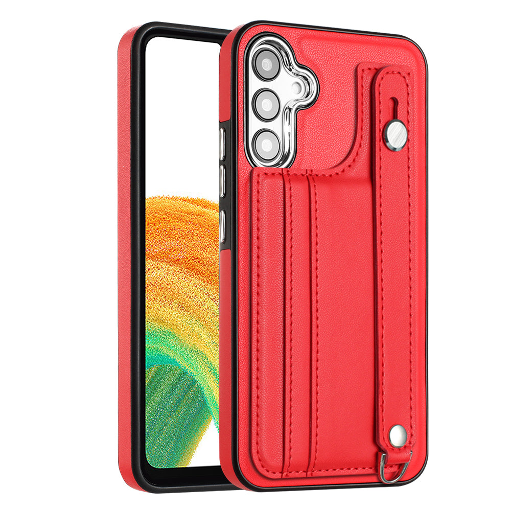 YB Leather Coating Series-5 TPU Phone Case for Samsung Galaxy A34 5G Card Holder Kickstand Phone Protector YB Leather Coating Series-5 TPU Phone Case for Samsung Galaxy A34 5G Card Holder Kickstand Phone Protector